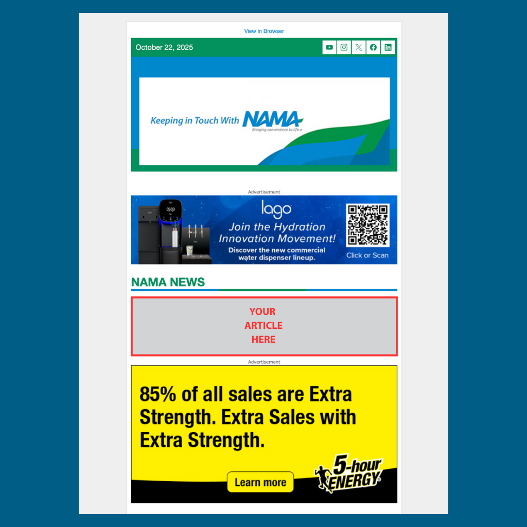 C Keeping in Touch with NAMA – Advertorial Article