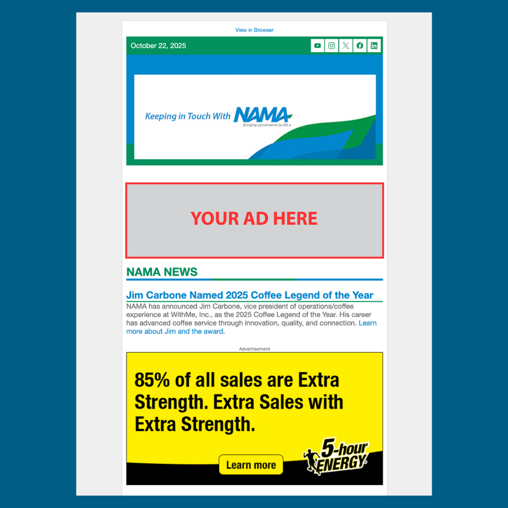 C Keeping in Touch with NAMA – Banner Ad or Product Highlight