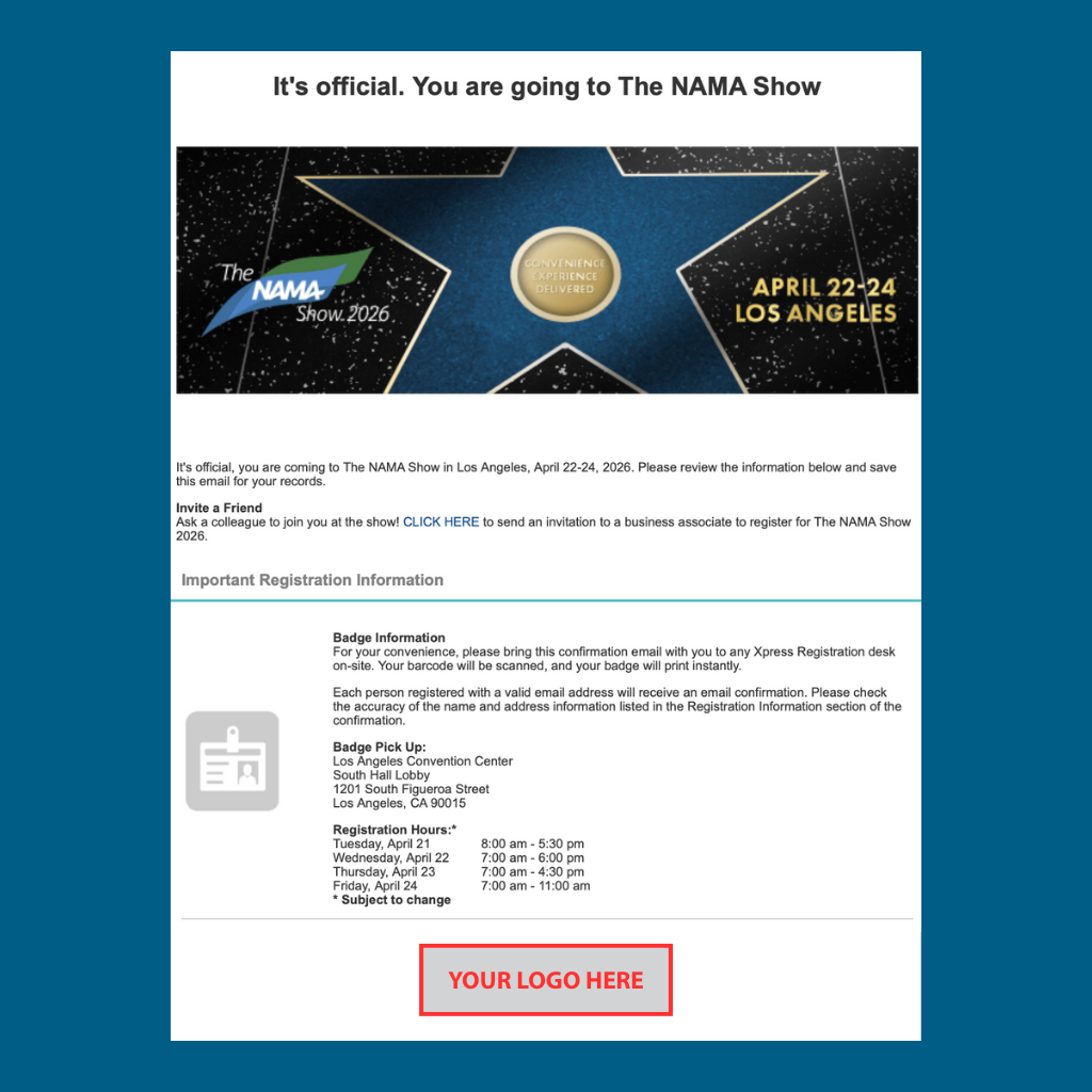 PSA Registration Confirmation Email