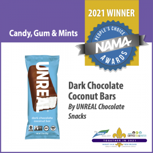 Candy Gum & Mints Unreal Dark Chocolate Coconut Bars 2021 People's Choice Award Winner