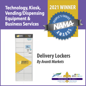 Technology Kiosk Vending Dispensing Equipment & Business Services Avanti Markets 2021 People's Choice Award Winner